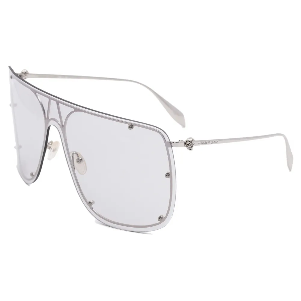 Alexander McQueen - Occhiali da Sole a Mascherina Skull da Donna - Argento - Alexander McQueen Eyewear