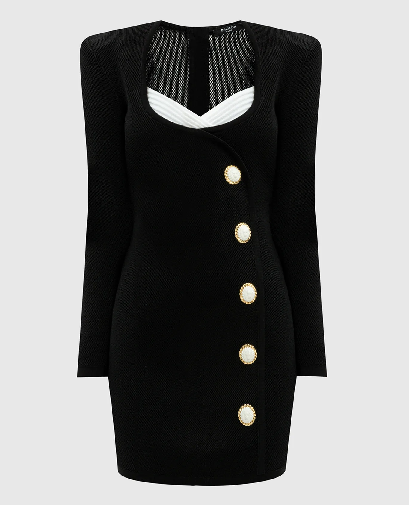 Balmain Miniabito nero con rivetti logati DF1R8474KG83