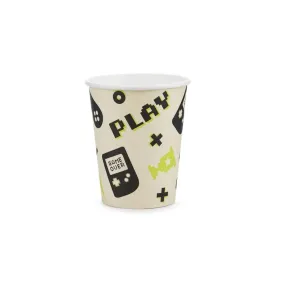 Bicchieri cartoncino videogiochi, gamecf 6 pezzi da 220 ml