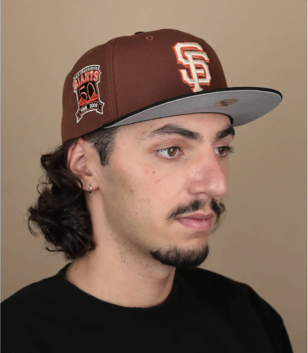 Cappello di San Francisco con patch marrone  Cappellini Harvest 59Fifty San Francisco Giants     