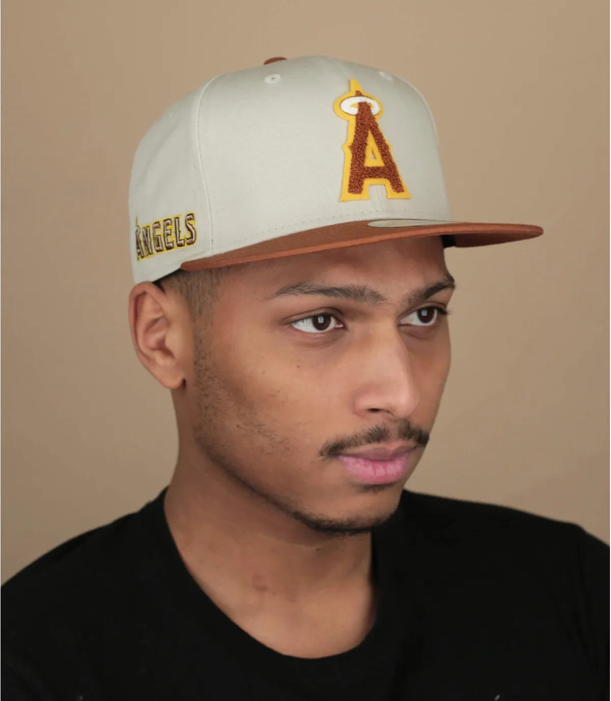 Cappello fitted Anaheim Angels arancione beigeCappellini Boucle 59Fifty Angels offwhite green     