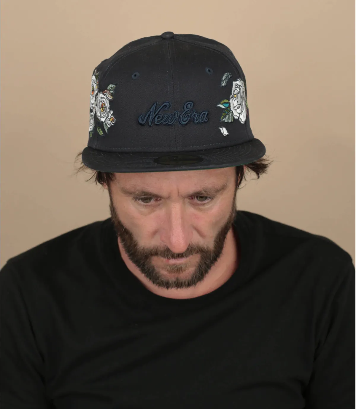Cappello fitted blu navy a fiori bianchiCappellini Flower Icon 59Fifty navy     