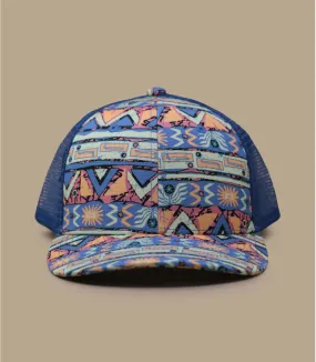 Cappello trucker eco-responsabile blu con stampa geoCappellini Kids Trucker High Hopes Geo     