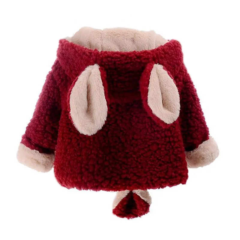 Cappottino bimbo/bimba double face con orecchie e coda