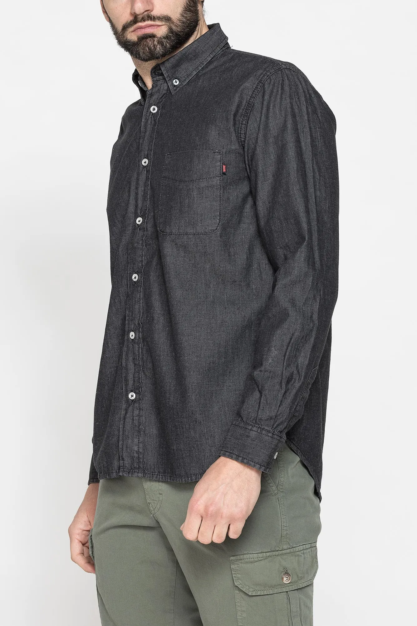 Carrera  ---------    ------------Camicia modello classico in denim leggero - Denim nero