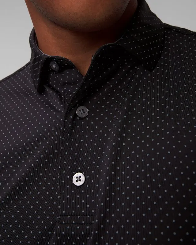 Ciemnoszare polo męskie FootJoy Eu S.Lisle Dot Prt 81676-blackgrey