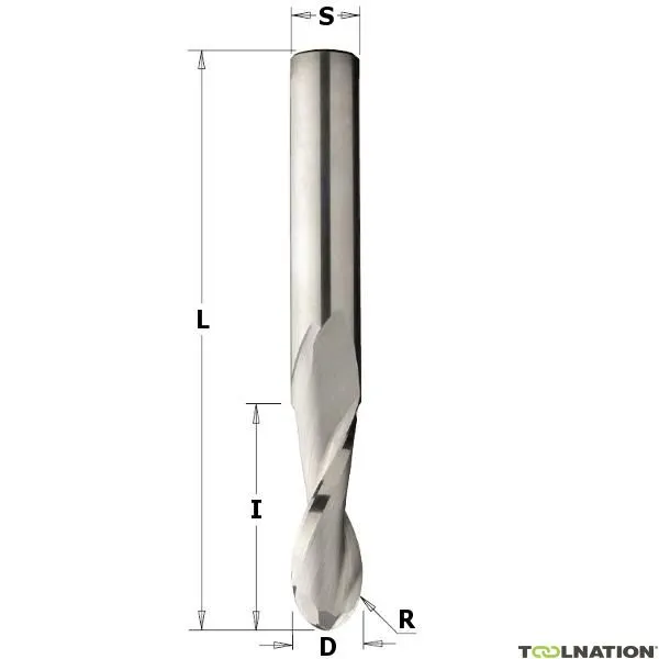 CMT 199.100.11 Fresa a raggio sferico 10 mm, gambo 10 mm