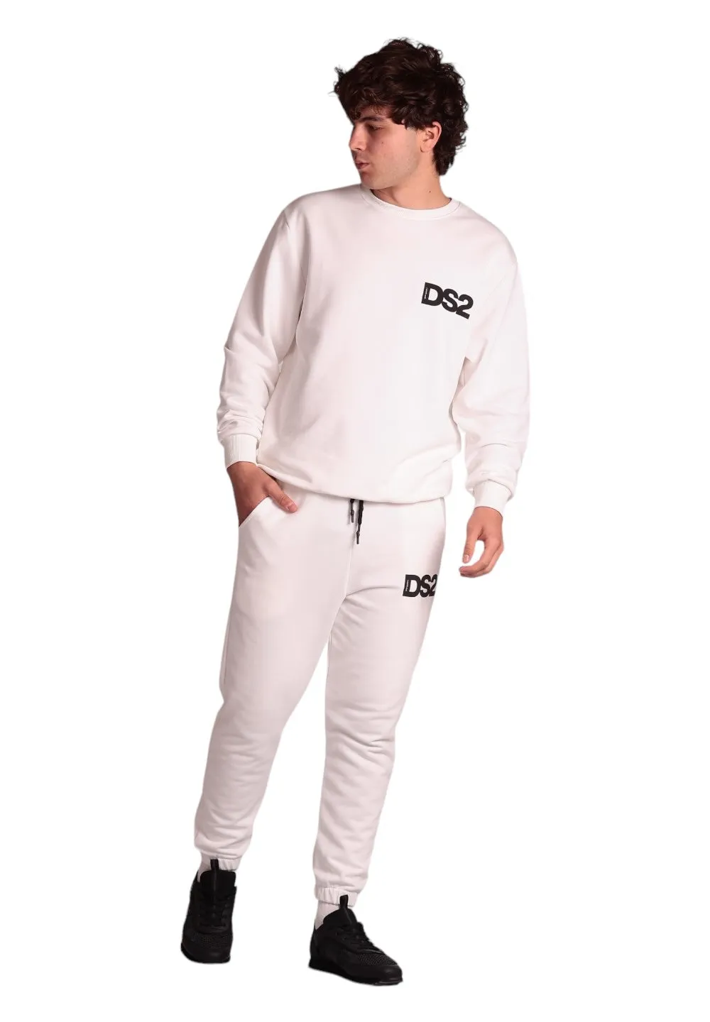 Drop Season 2 Uomo Felpa Girocollo SS24225-BIANCO Bianco