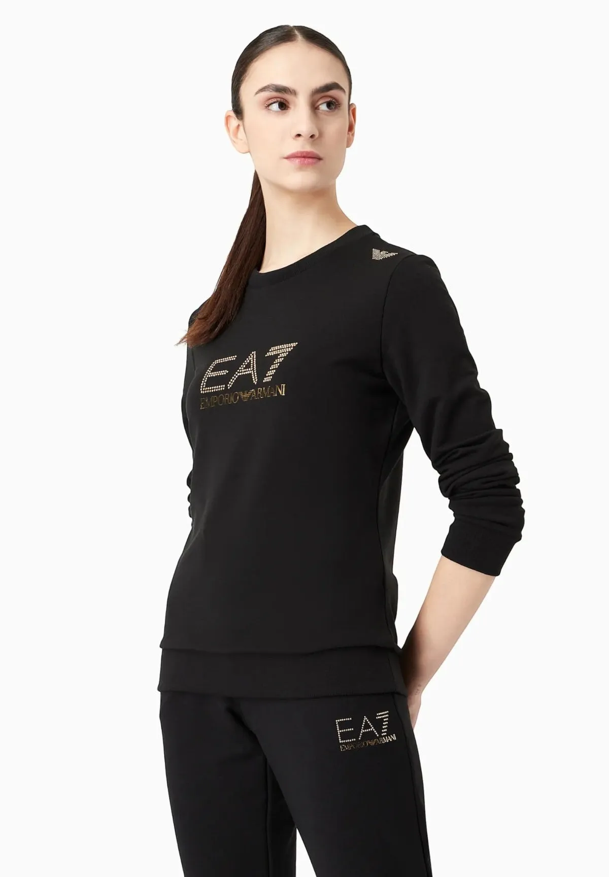 EA7 Emporio Armani Donna Felpa Girocollo 8NTM45TJ9RZ1200 Nero