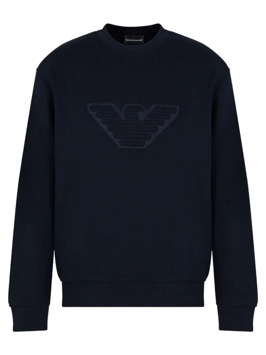 Felpa in cotone con logo in rilievo