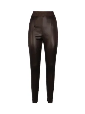 LEGGINGS IN RASO LUCIDO CON ELASTICO LOGATO