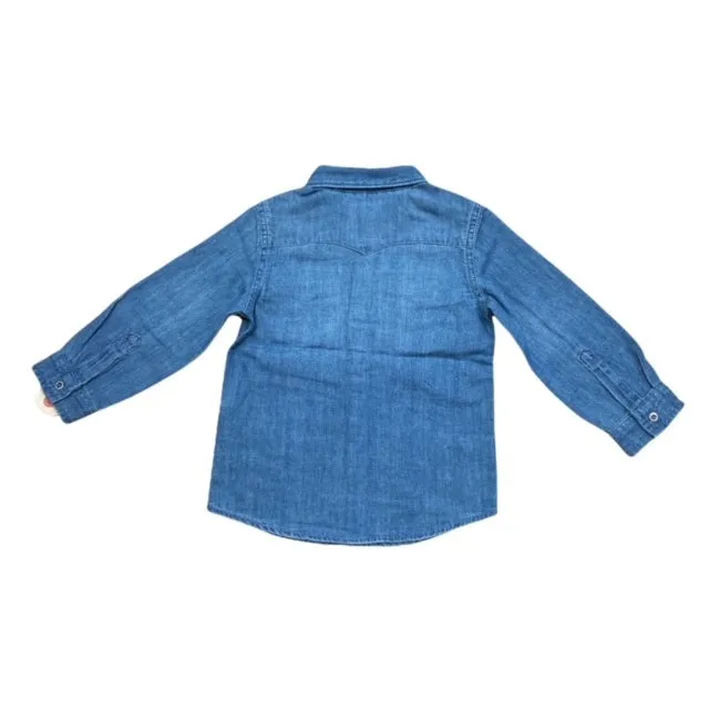 Levi's Kids Camicia da ragazzo in jeans Barstow Western 9E6866 M28 blu chiaro