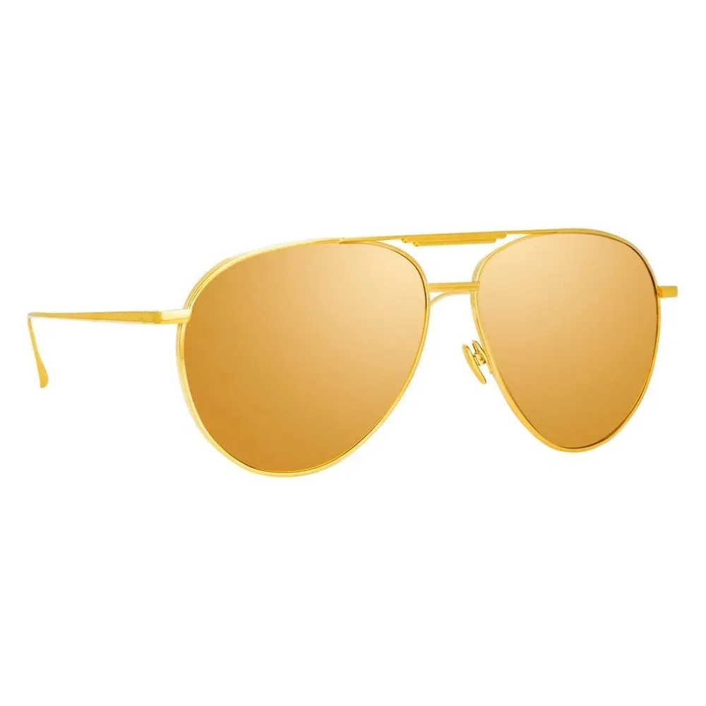 Linda Farrow - Occhiali da Sole Aviator Carter in Oro Giallo - LFL999C2SUN - Linda Farrow Eyewear