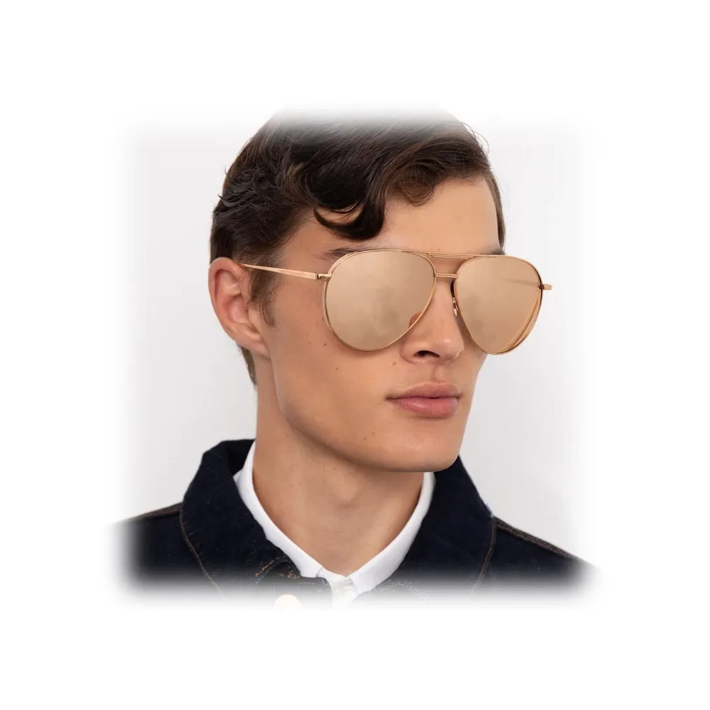 Linda Farrow - Occhiali da Sole Aviator Carter in Oro Giallo - LFL999C2SUN - Linda Farrow Eyewear
