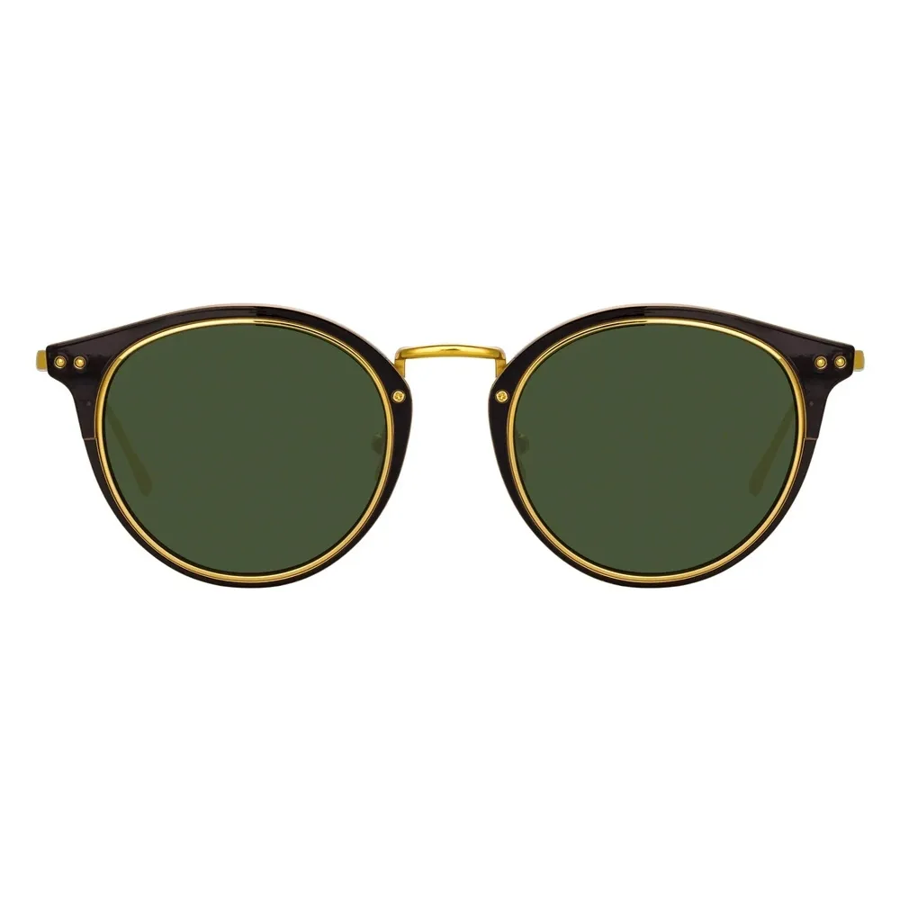 Linda Farrow - Occhiali da Sole Ovale Cooper in Oro Giallo e Verde - LFL1048C1SUN - Linda Farrow Eyewear
