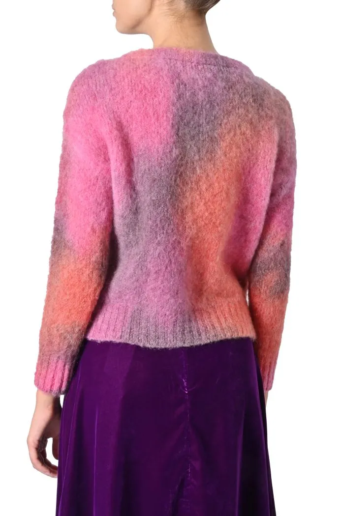 Maglia Arcobaleno Crop misto mohair di Sheare effetto spray