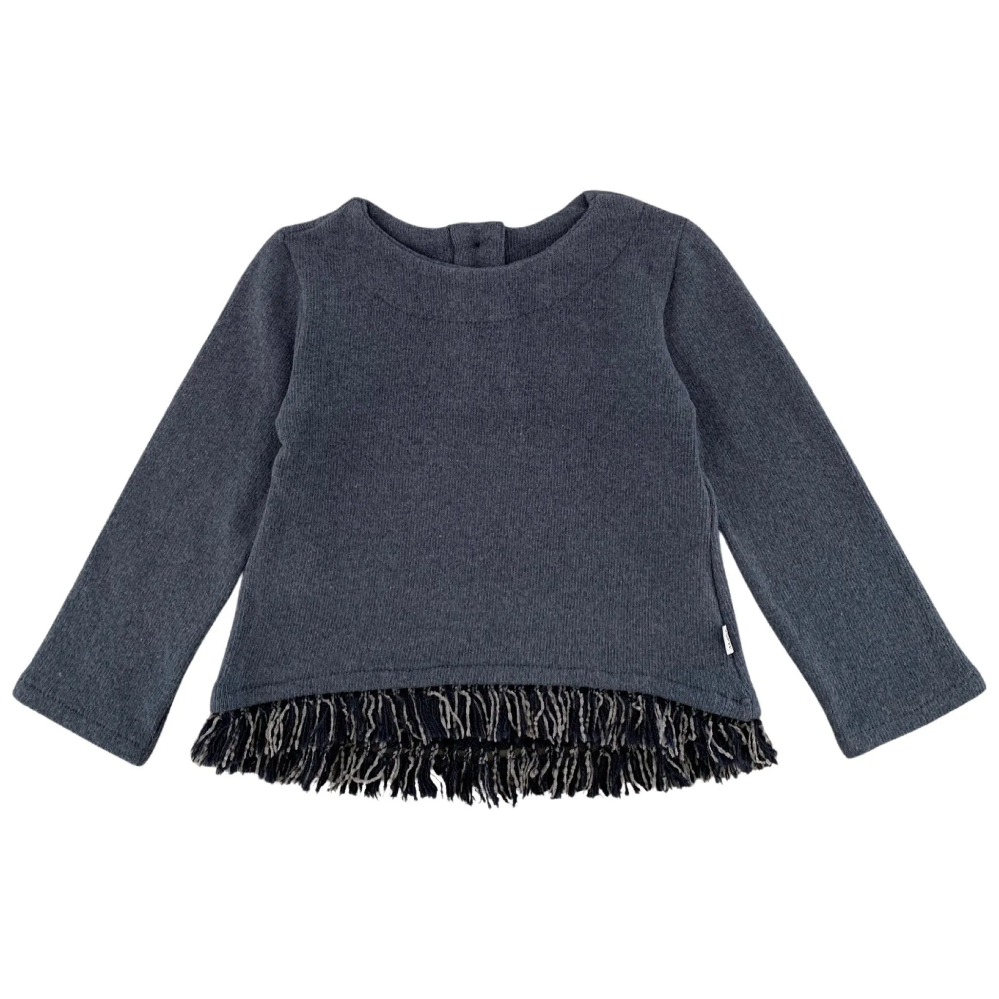 MAGLIA IN CALDO COTONE DETTAGLIO FRANGE