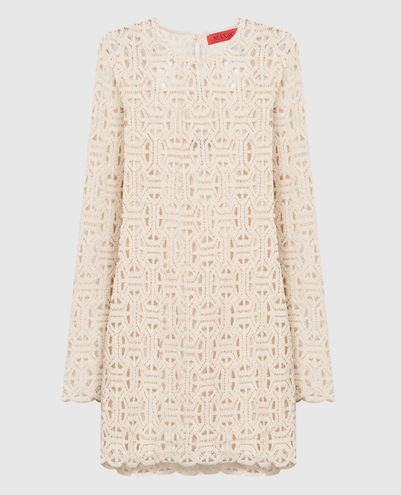 Max & Co Miniabito PERIM beige con ricami macramè PERIM