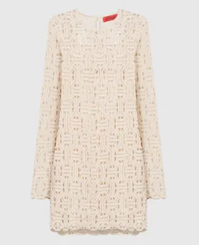 Max & Co Miniabito PERIM beige con ricami macramè PERIM