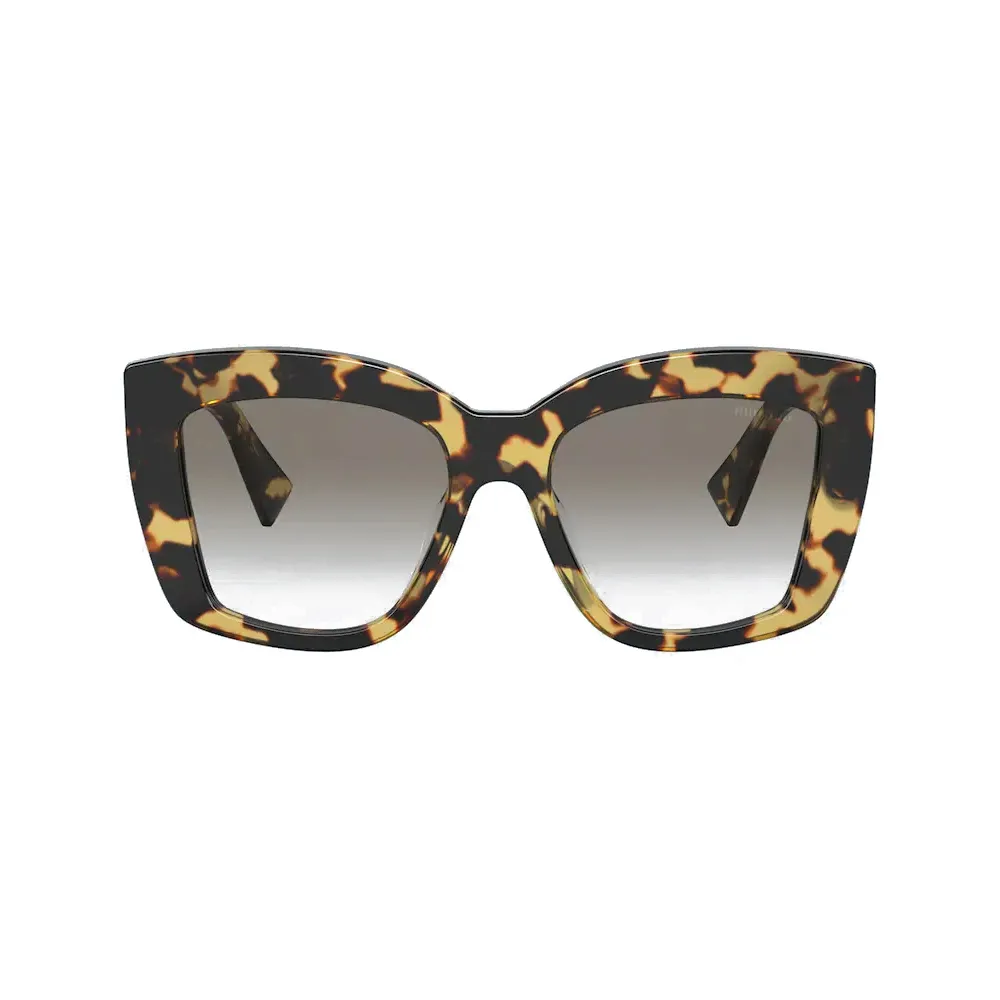 Miu Miu - Occhiali Miu Miu Logo - Quadrati - Tartaruga Media Antracite Sfumato - Occhiali da Sole - Miu Miu Eyewear
