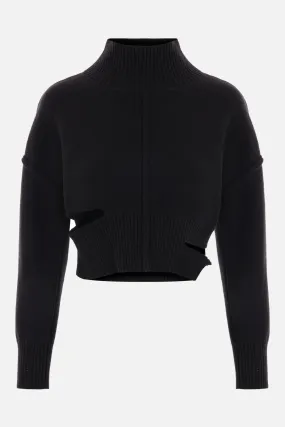 MM6 pullover cropped in cotone e lana