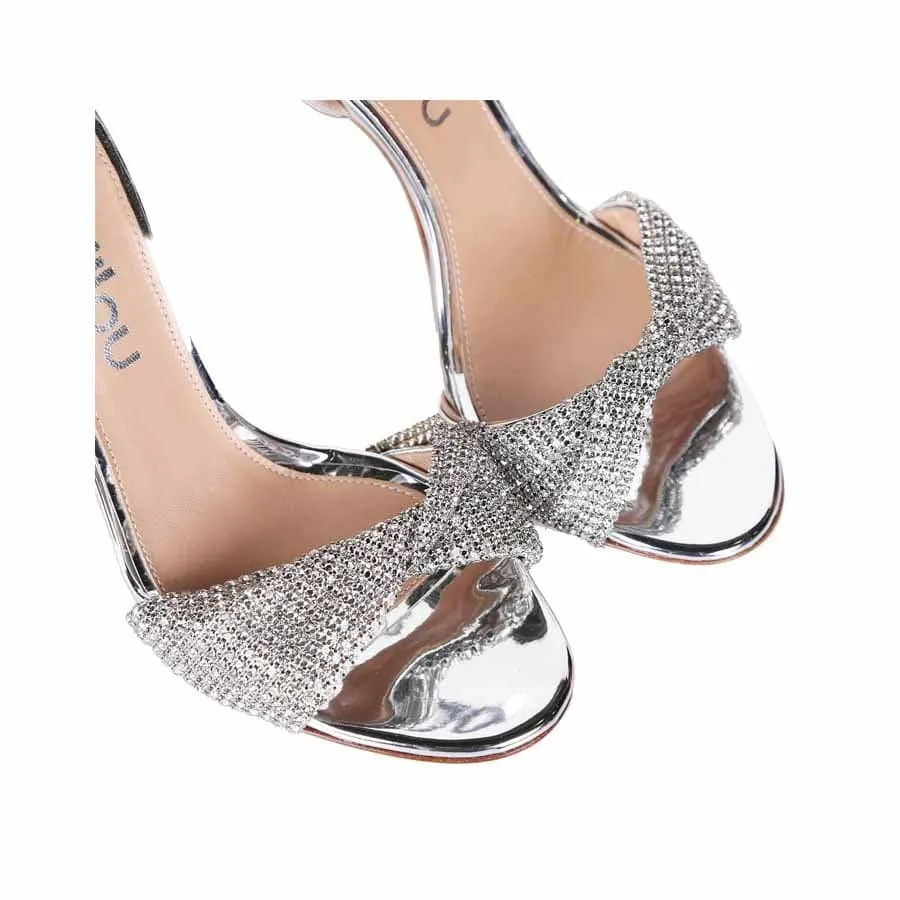 Ninalilou sandalo Lady strass specchio argento
