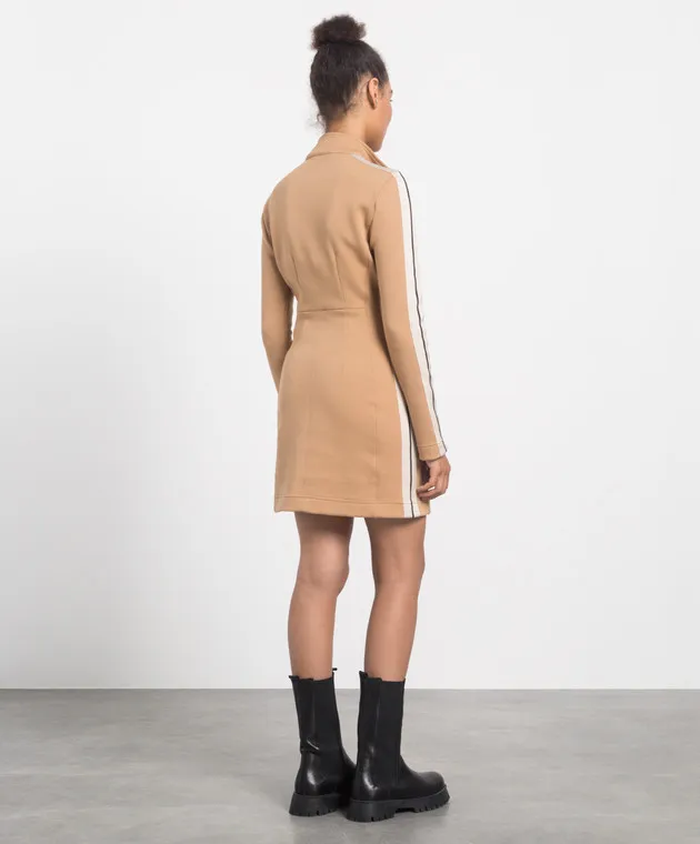 Palm Angels Miniabito in pizzo beige PWDB113F22FAB001
