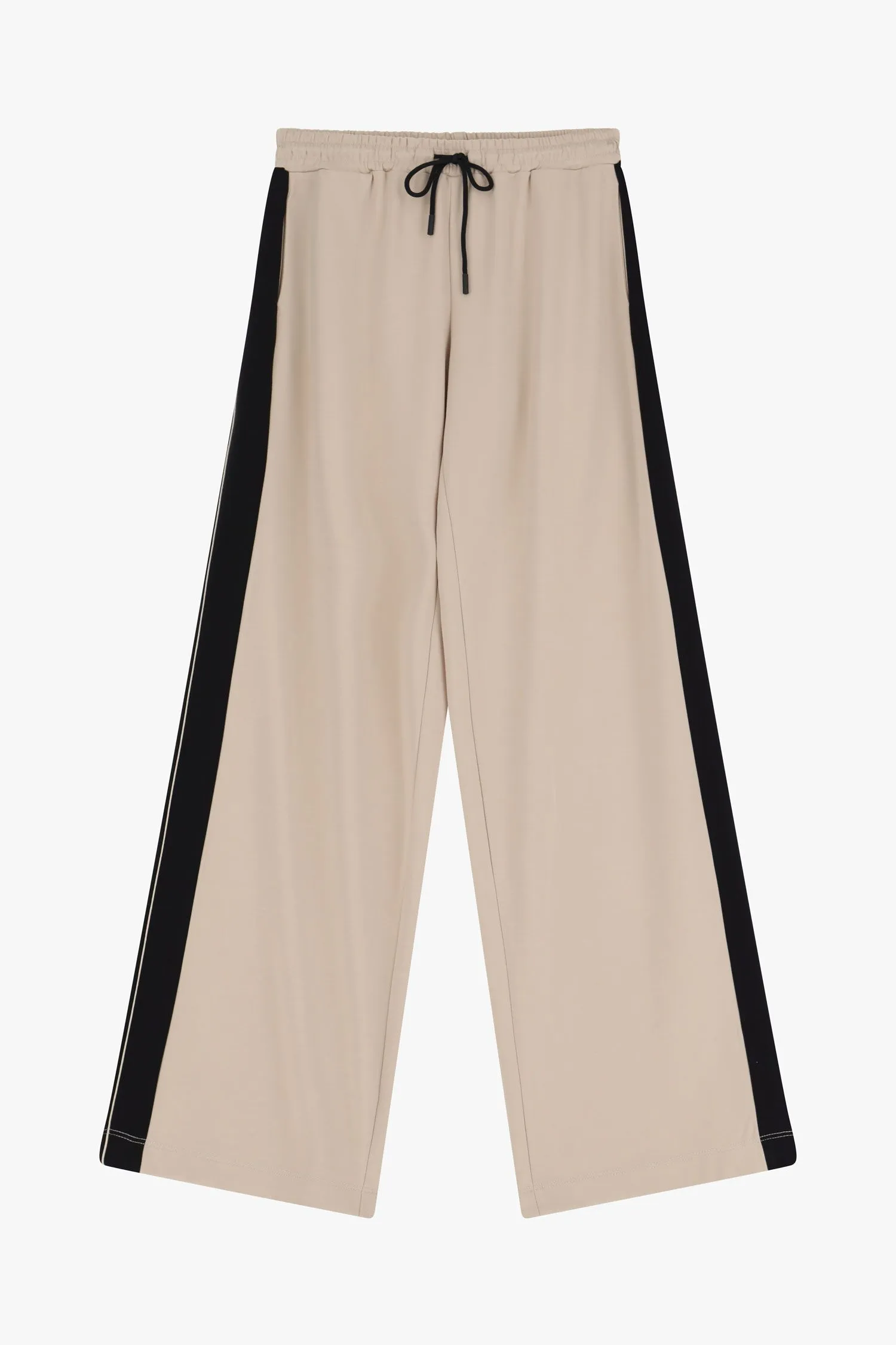  Pantaloni ampi con coulisse e banda laterale     
