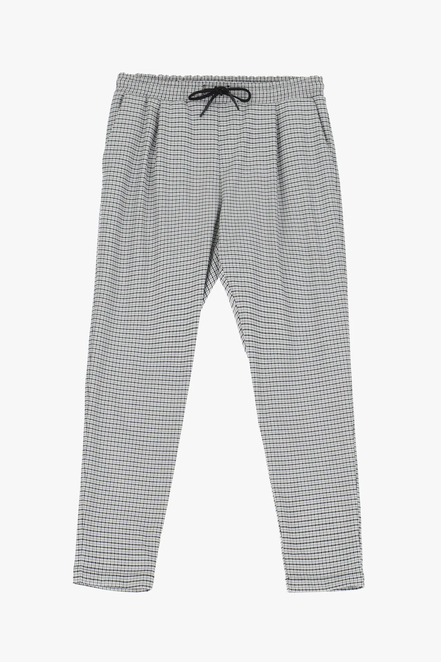   Pantaloni microcheck con coulisse     
