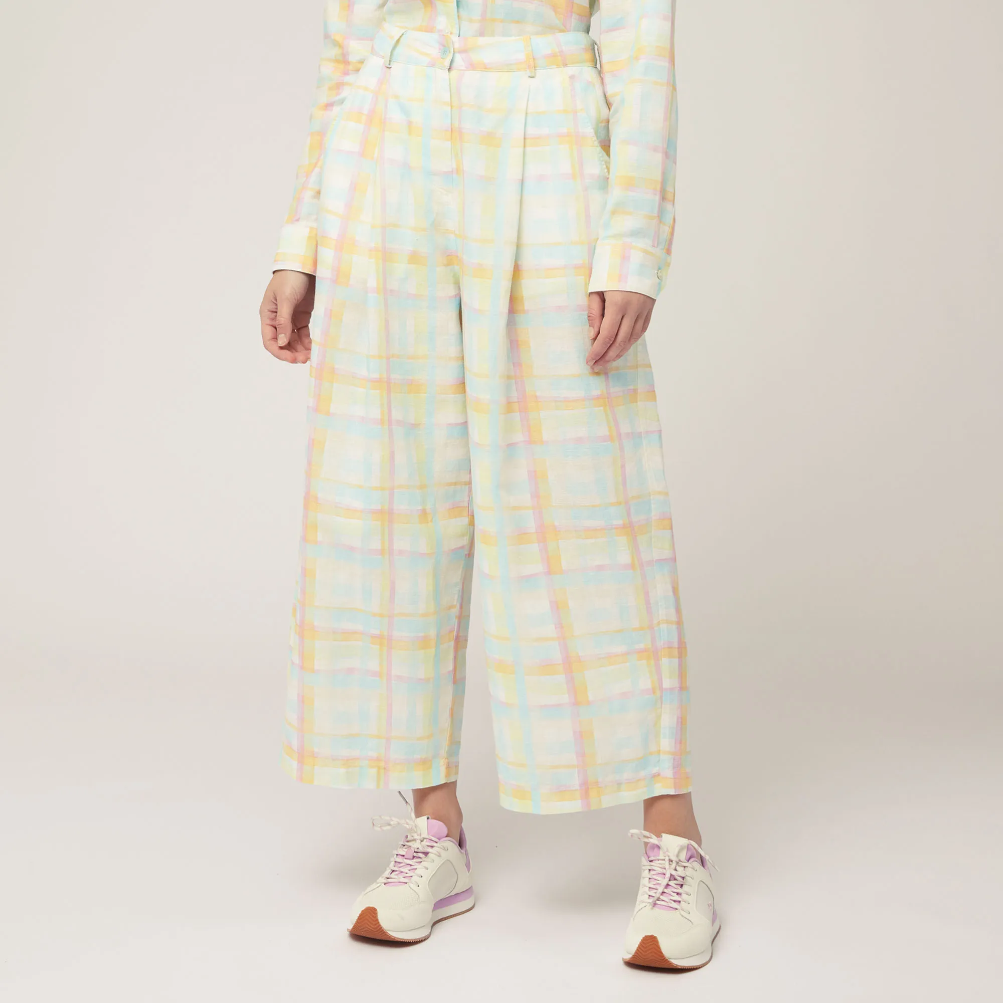 Pantaloni Scozzesi Misto Lino in Bianco: Vedi tutto Di Lusso | Harmont & Blaine®
