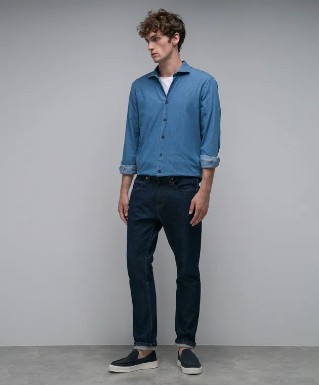 Peserico Camicia in jeans blu R56523LR02517