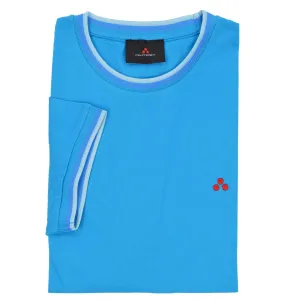 PEUTEREY uomo ATELES 169 maglia T-shirt azzurro con orli in contrasto