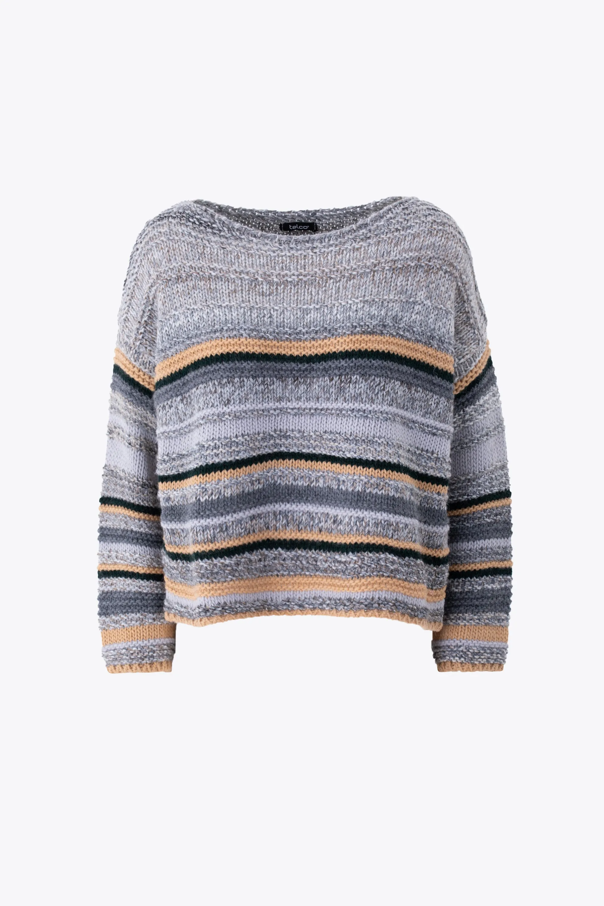 Pullover multicolor con righe a contrasto in misto lana - FW25