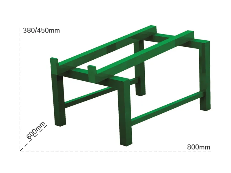 Supporto orizzontale inclinato in metallo Carvel 800x600x450mm per un fusto da 220lt