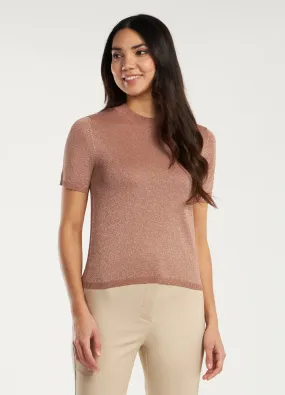 T-shirt in tricot con filo lurex donna