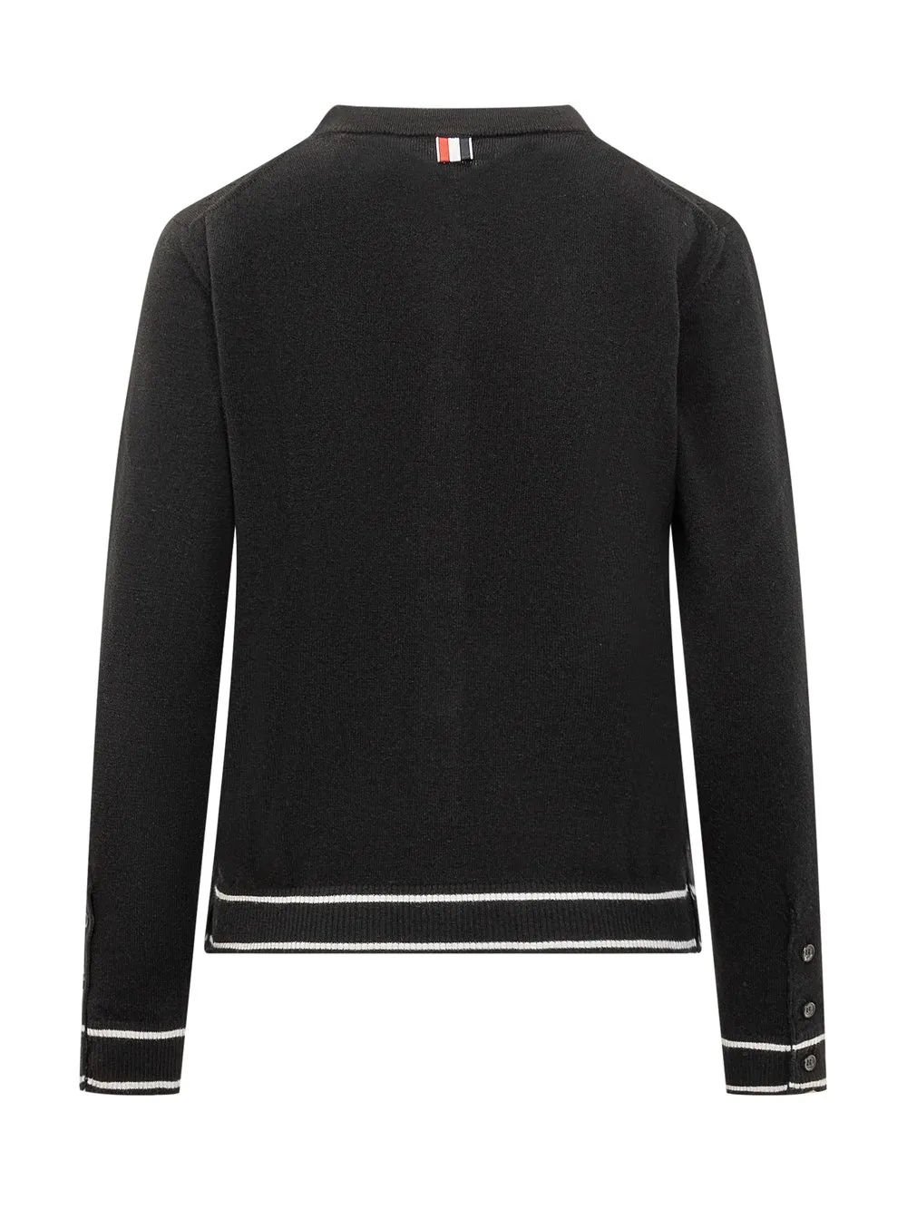 THOM BROWNE Cardigan con Logo Rosa e Hector  