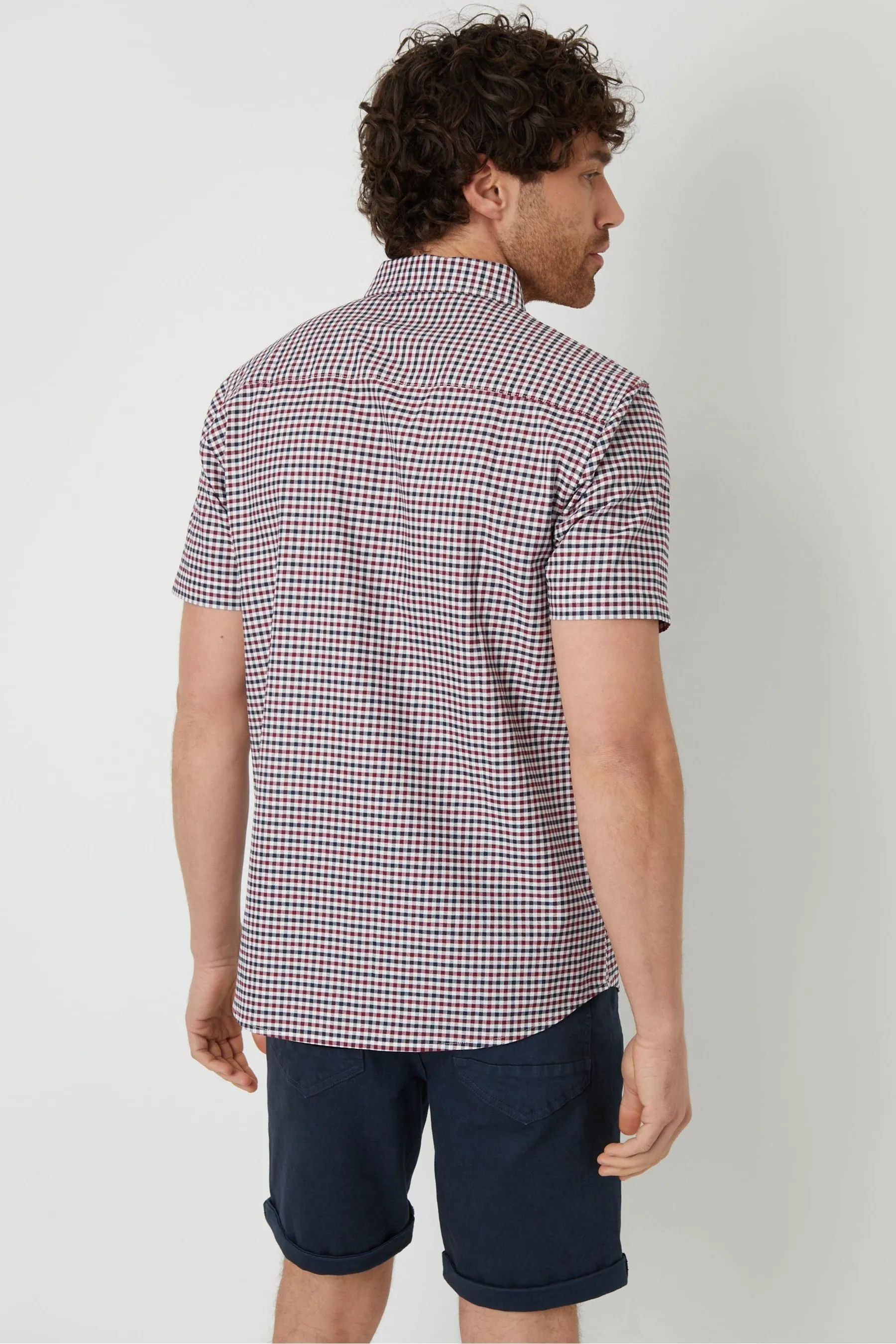 Threadbare 100% Cotone Camicia Maniche corte Check    